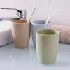 Stylish Family Toothbrush & Mouthwash Cup - Solid Color Plastic, Ideal for Couples