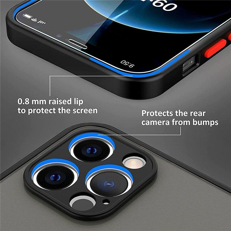 Роскошный противоударный матовый прозрачный силиконовый бампер для телефонов серии iPhone