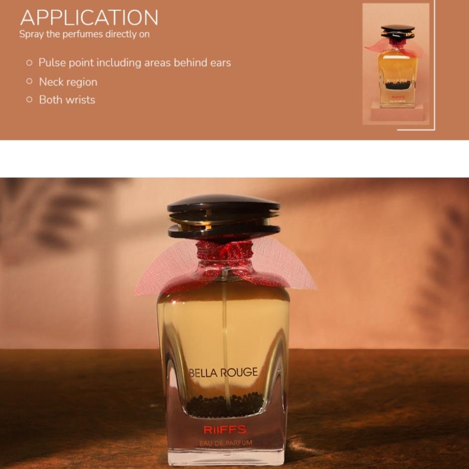 RiiFFS Bella Rouge Premium Imported Scent, цитрусовый, цветочный и мускусный, успокаивающий аромат, стойкий парфюмерный спрей для женщин, 100 мл