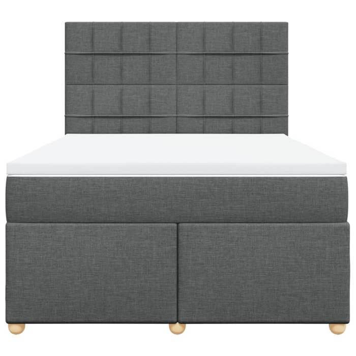Maison Exclusive - Sommier à lattes de lit avec matelas Gris foncé 160x200cm Tissu