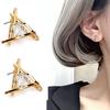 Модные женские серьги с имитацией бриллиантов, полые треугольные серьги-пусеты с цирконами, свадебная вечеринка, ювелирные изделия