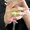 Дизайн для меньшинств Кольцо с капающим маслом в виде кролика Макаронный цвет Массивное эмалевое кольцо Преувеличенное кольцо Друг