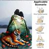 1pc Bamboo Forest Tiger Blanket - Lightweight Flannel Fleece with Digital Printing, Soft Warm for Sofa, Travel, Camping, Office yy251018316