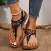Fashion Womens Gladiator Sandals Fashion Bohemian Sandals for Women 2025 New Clip-Toe Flat Women Shoes Woman Pu Leather Non-Slip Sandals