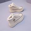 Women's Winter Style Flat Boots Fleece Lined Thickened Warm Cotton Shoes High Top Little White Shoes
