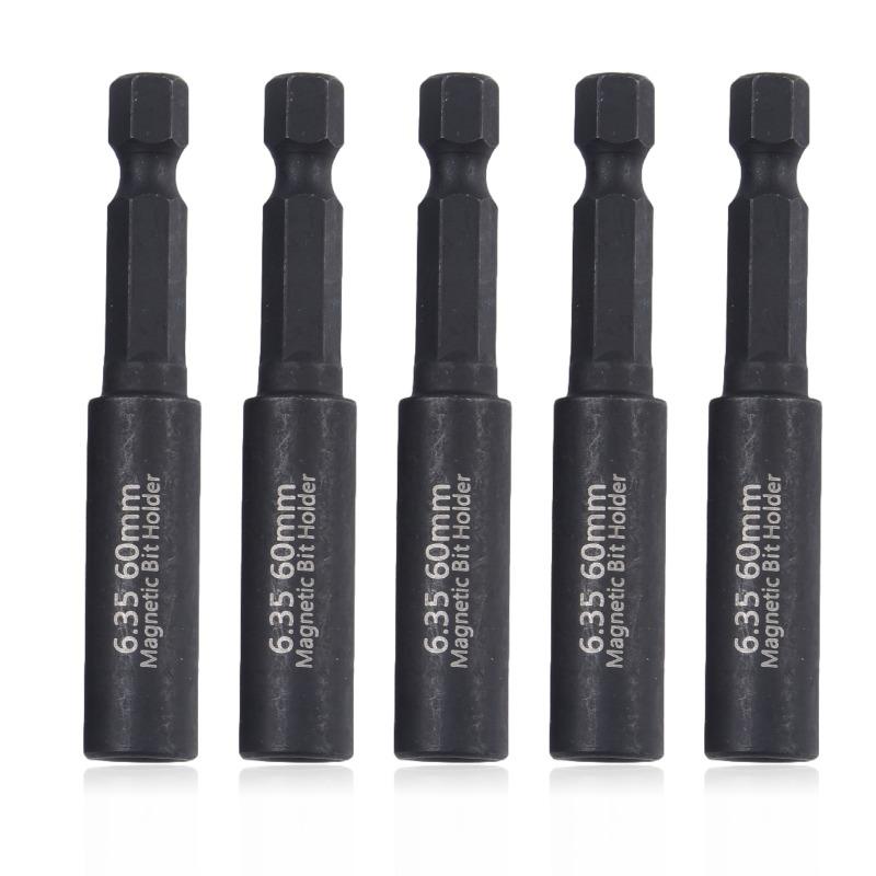 5pcs 1/4In Head Extension Rod Screwdriver Magnetic Transfer Extension Rod Screwdriver Bit Holder Internal Hexagonal Screw