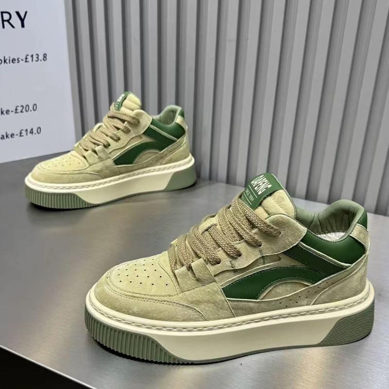 Winter new low-top thick baseplate shoes single cotton leather surface velvet casual shoes ok