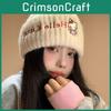 Вязаная шапка Hello Kitty для девочек, милая мультяшная, теплая, с защитой ушей, аксессуар для уличных танцев