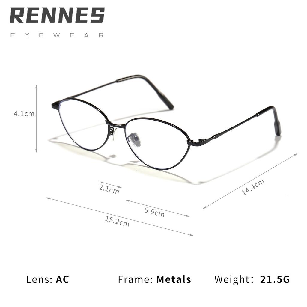 Metal cat eye anti-blue light glasses plain face small frame degree glasses frame anti-blue flat light mirror