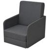 Convertible Armchair - vidaXL - Dark Grey - Fabric - 1 Seat - Contemporary Design