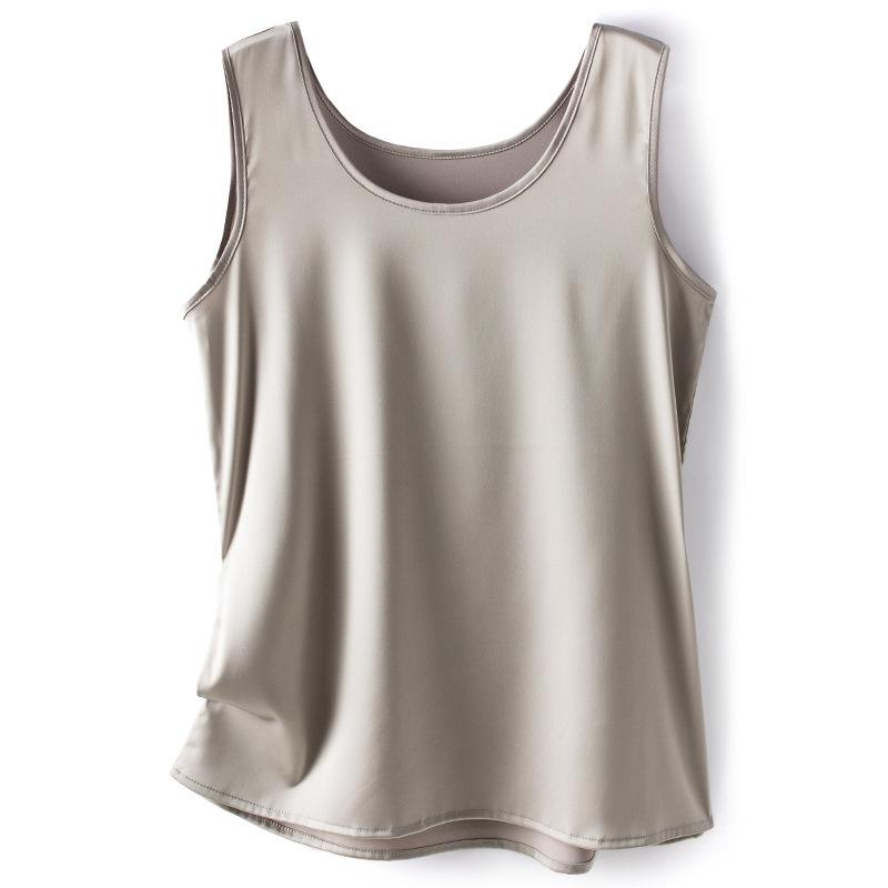 INDFS Женская Мода Повседневные Летние Весенние Однотонные Блузки и Рубашки Без Рукавов с U-образным Вырезом