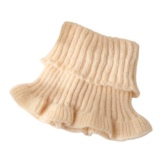 Женский шейный платок, однотонный, с прозрачной отделкой, с имитацией воротника, вязаный, теплый, стильный, утеплитель для шеи, универсальный аксессуар для одежды