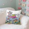 Cartoon TToms And JJerrys Case Plush Fabric Soft Pillowcase Double Sided Print Cushion Cover Household Gifts