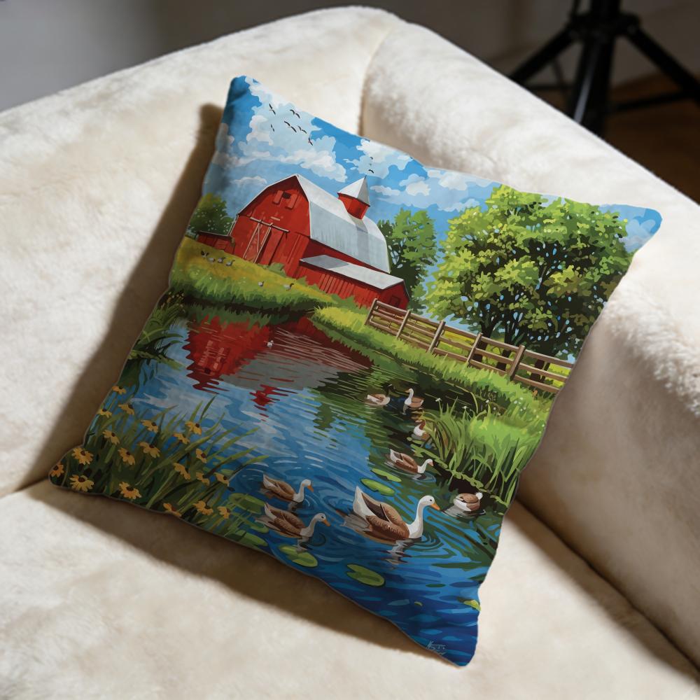 Farm Cushion Cover Soft Decorative Pillow Case Suitable for Bedroom Sofa Car Travel Use