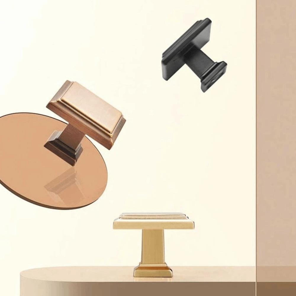 Thick Solid Cabinet Handles Square Door Knobs Minimalist Drawer Pulls Kitchen Cabinets