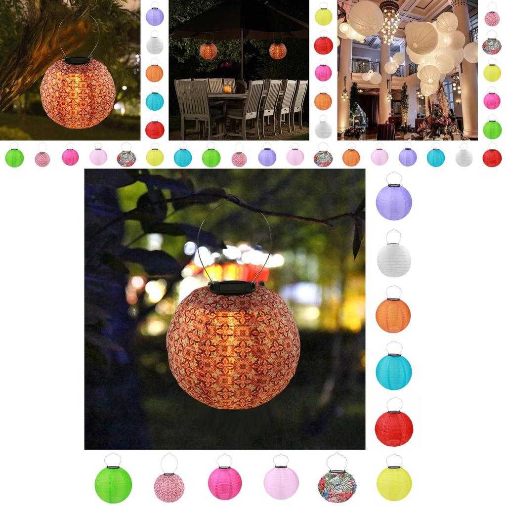 Солнечный нейлоновый тканевый фонарь 8" 20см 10" 25см 12" 30см для украшения двора