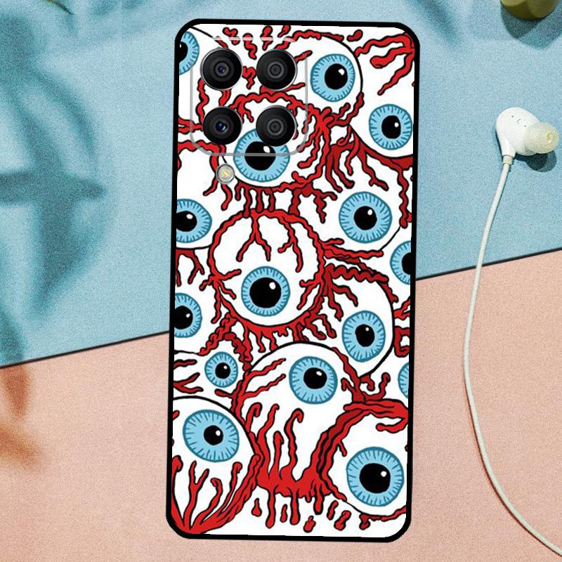 Сумасшедший узор с глазными яблоками для чехла Samsung Galaxy M33 M35 M55 M15 M12 M13 M14 M34 M54 M53 M21 M31 M11 M32 M52 M06 M16