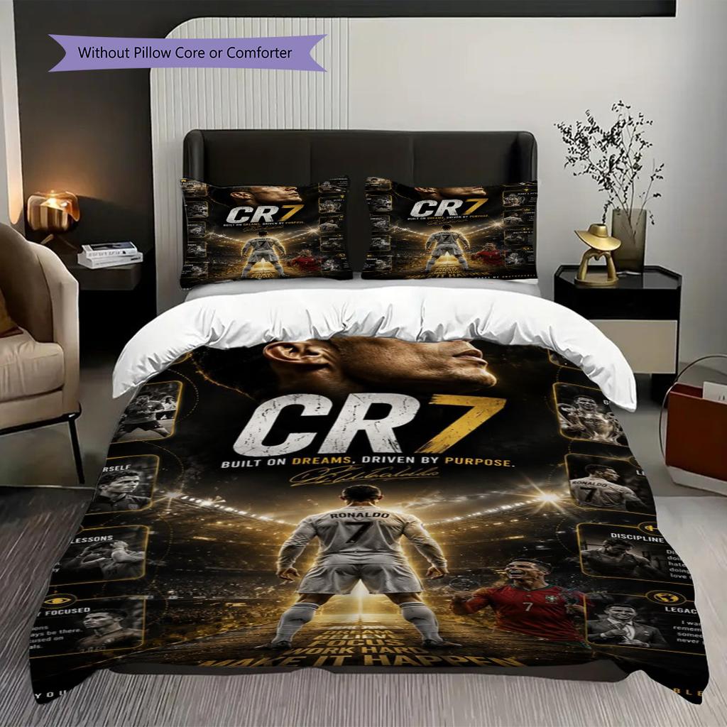 Ronaldo's Legacy Bedding (1 * duvet cover + 2 * pillowcase, without core) Bedding set Christmas birthday gift Soft and comfortable