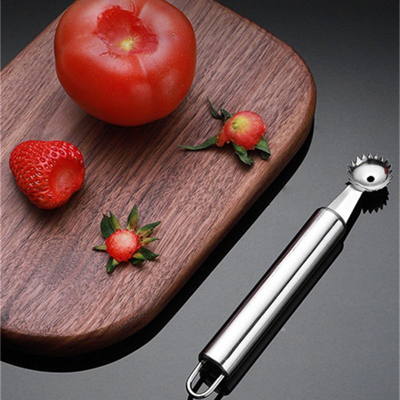 Нож для клубники из нержавеющей стали, овощной, фруктовый, для удаления стеблей и листьев помидоров, слайсер для фруктов, удалитель сердцевины, кухонные аксессуары