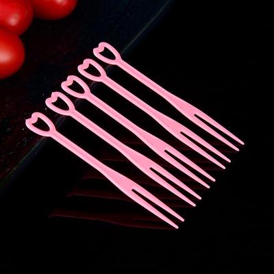 Zhaoran Одноразовые фруктовые вилки в форме сердца, розовые - 10 000 шт.