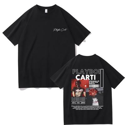 Рэпер Playboi Carti Whole Lotta Red 2020 Альбом Графическая футболка Мужская Хип-хоп Винтажная футболка Короткий рукав Уличная Оверсайз футболка