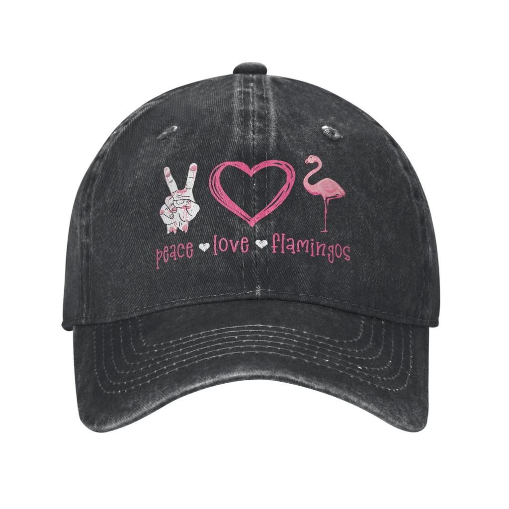 Vintage Flamingo Pink Bird Watercolor Baseball Cap Unisex Distressed Denim Snapback Cap Outdoor Adjustable Fit Hats Cap