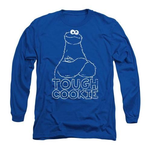 Унисекс хлопковая футболка с длинным рукавом для взрослых Улица Сезам Печенька с сенсорным экраном