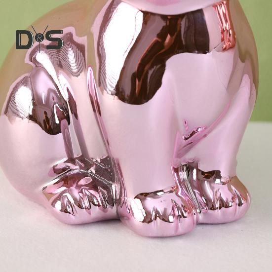 Пасхальный кролик, блестящая статуэтка кролика, копилка, винтажная скульптура кролика для домашнего офиса, декор стола, принадлежности для весенней вечеринки