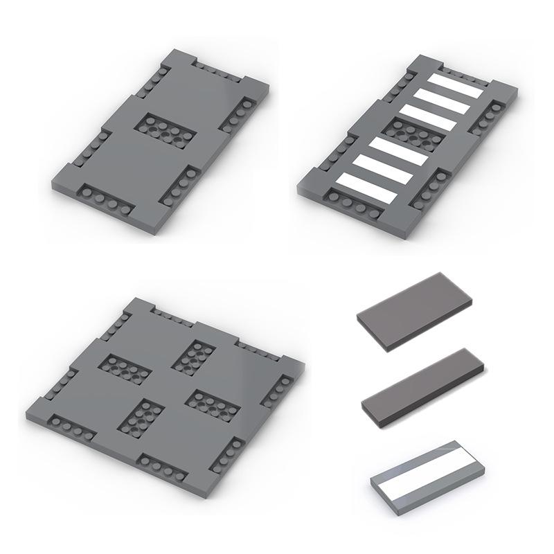 2 шт. ПЛИТА 16X16X2/3, С 8 Вырезами, Дорога, Улица 16x16 Базовая пластина Совместимая с 69958 Строительные блоки Игрушки Аксессуары