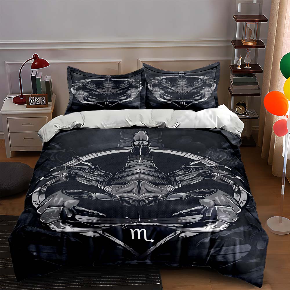 Metallic scorpion graphic. Bedding Duvet cover sets Duvet covers Pillowcases gifts (1 * Duvet Cover 2 * Pillowcases, without duvet insert)