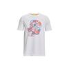 Pattern Print Crew Neck Short Sleeve T-Shirt Men Tops White 1374209-100