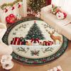 Christmas Living Room Carpet Crystal Velvet Sofa Floor Mat Cool and Non-slip Christmas Atmosphere Decoration