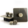 WALLPAD Wall Dimmer Switch 1 2 3 4 Gang Knurled Knob LED Available 2 Way Stainless Steel Panel Antique Bronze Retro Plate 3