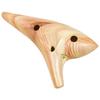 Kiktani 12 Hole Wood Grain Ocarina Plastic Alto C Strap with Pouch HX-OCARINE NAT