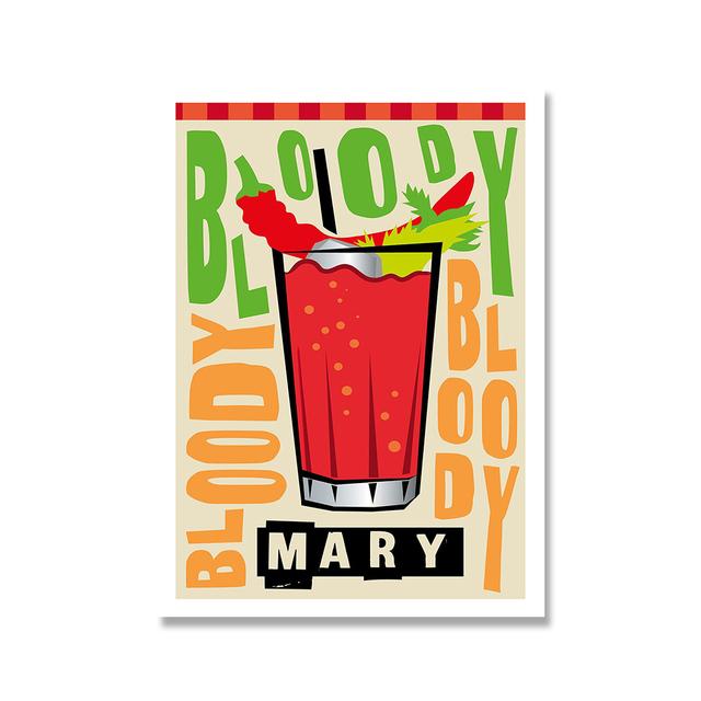 Джин Тоник Кухня Печатный Коктейль Настенная Картина Холст Картина Кухня Плакат Бар Клубная Жизнь Домашнее Украшение Мультфильм Напиток Картина