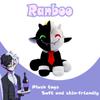 Charming New Ranboo Sit Cute Plush Toy Black And White Sheep Doll For Home Decor