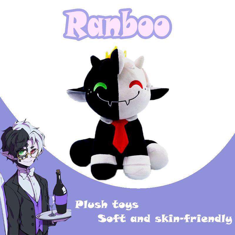 Charming New Ranboo Sit Cute Plush Toy Black And White Sheep Doll For Home Decor