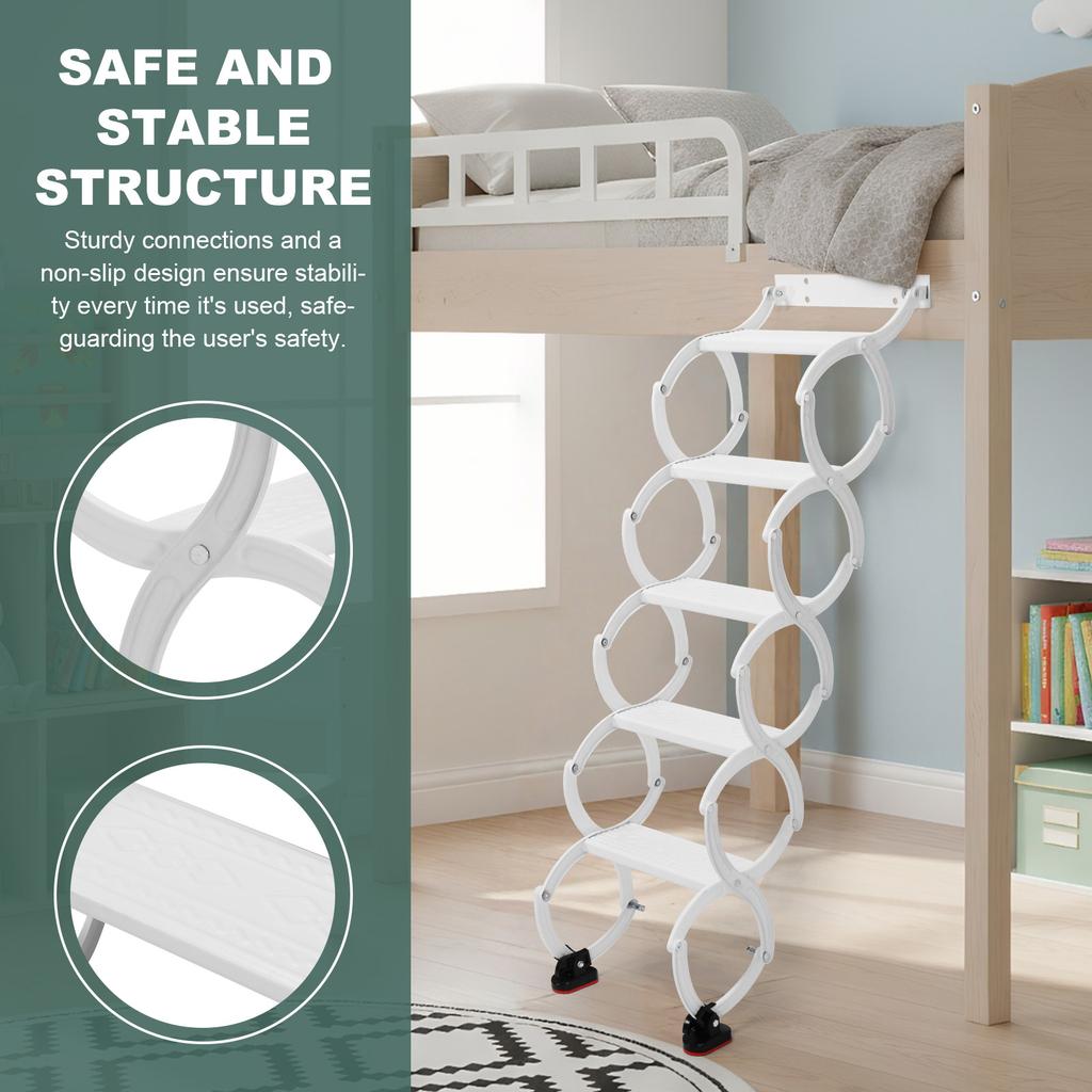 5-8 ступеней Настенная невидимая выдвижная чердачная лестница Противоскользящие ступени Выдвижная лестница 49 дюймов-78 дюймов Вертикальная высота для дома