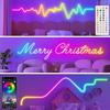 RGB LED Strip Neon Light Flexible Waterproof Silicone Sign Tape Lamp Bluetooth App Remote Control Room TV Backlight Garden Decor