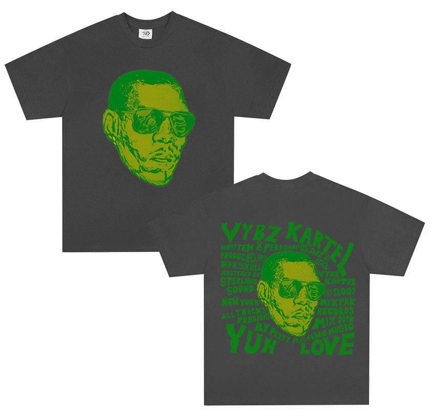 Rapper Vybz Kartel Tour 2025 New Album T Shirts Men's Hip Hop Oversized Short Sleeve T Shirt Fashion High Quality Cotton T-shirt