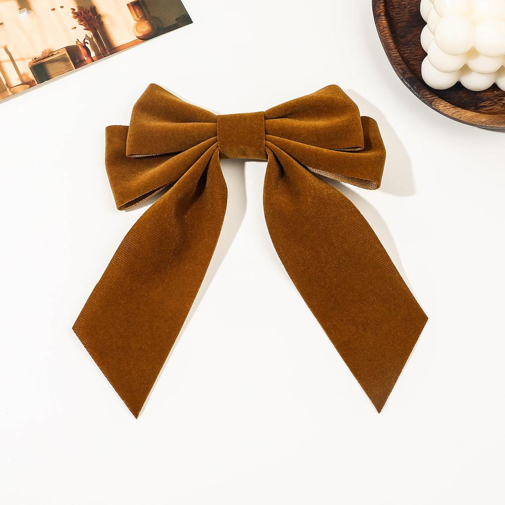 Bow Velvet Barrettes Women Black Red Ribbon Hair Clip Fashion Temperament Ponytail Hairpin Hair Clip Girls Hair Accessories