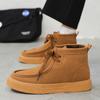 Ретро коричневые повседневные туфли для мужчин Ботильоны Высокие мужские зимние кроссовки Удобные замшевые туфли для мужчин chaussure hommes
