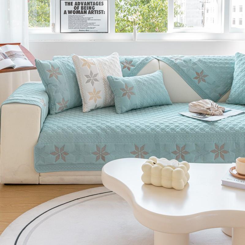 Washed Cotton Sofa Cushion Summer Light Luxury American Bohemian Non-Slip Fabric Cover Towel Seat Cushion Cover