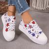 2024 Women's Spring and Autumn Printed Casual Lacing Thick Sole Canvas Multi Functional Walking Sports Shoes Women's 2024 Shoes