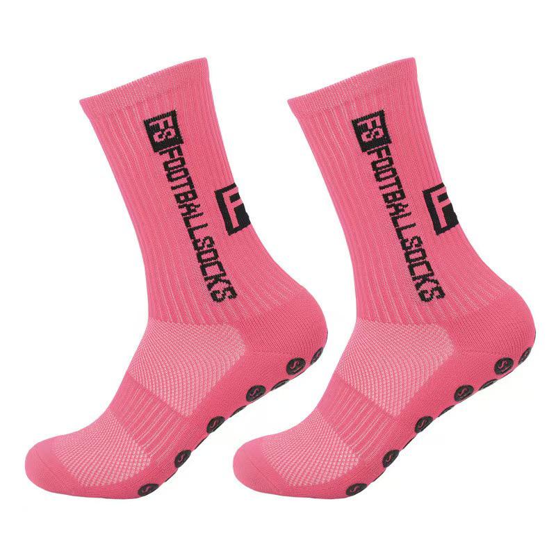 Solid Color Non-Slip Football Socks - Unisex, Shock-Absorbing, Mid-Calf, Breathable, Wear-Resistant Sports Socks with Towel Bottom Grip.