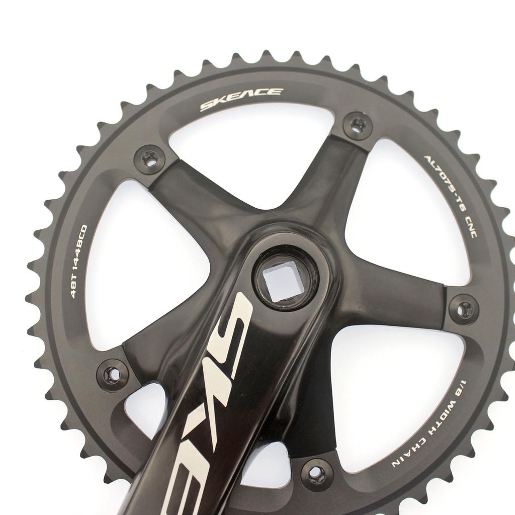 Шатуны из сплава SKEACE Alumniun, кривошип с фиксированной шестерней, 48T, 165 мм, BCD144, односкоростная фиксированная шестерня, звездочка для велосипеда, гусеничного велосипеда