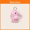 Keychain Plush Bunny With Flower Print For Bag Pendant Decoration Kids Gift