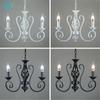 Промышленная люстра из кованого железа на 3, 5, 6 ламп, винтажный подсвечник, ретро, черно-белый подвесной светильник, оптовая продажа
