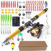 Portable Mini Fishing Pole Hard Fishing Hand Pole Telescopic Fishing Rod Set  Beginner