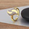 Nidin New Popular Irregular Geometric Zircon Charm Open Rings Adjustable 3 Styles For Women Men Finger Jewelry Creative Gifts